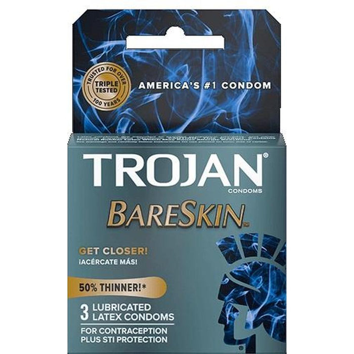 Trojan Bareskin Lubricated Condoms 3 Pack (6 Count)-Condom