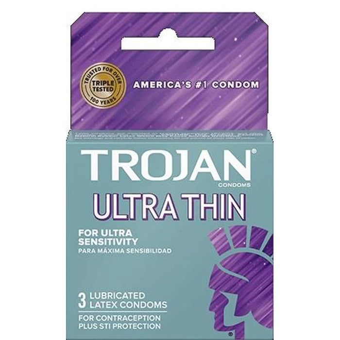 Trojan Gray Ultra Thin 3PK Lubricated Condoms - (6 Count)-Condom