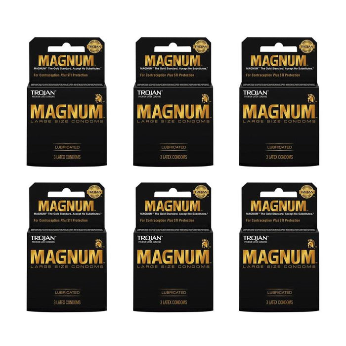 Trojan Magnum Lubricated Condoms 3 Pack - (6 Count)-Condom
