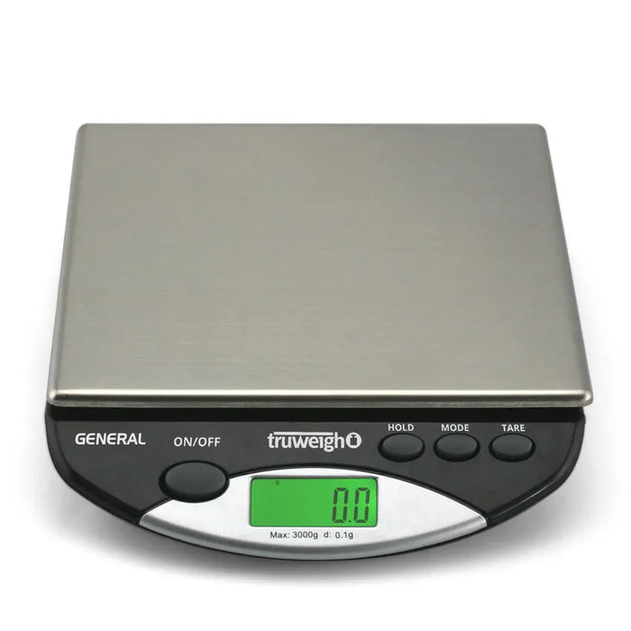 Truweigh General Compact Bench Scale - 3000g x 0.1g - Black (1 Count)-Scales & Calibration Weights-MJ Wholesale
