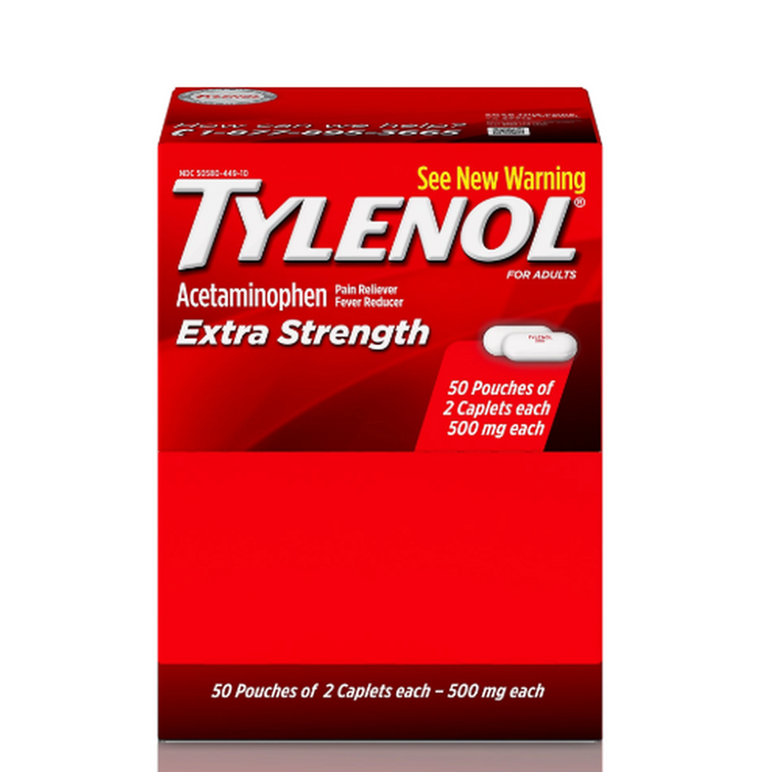 TYLENOL Extra Strength Pain Reliever & Fever Reducer Caplets – 500mg – 2/Packet – (50 Count)-Dietary Supplements