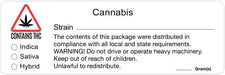 Universal Contains THC Triangle Strain & Gram Label 3" x 1" Inch (1000 Count Roll)-Prescription Labels & State Compliant Labels