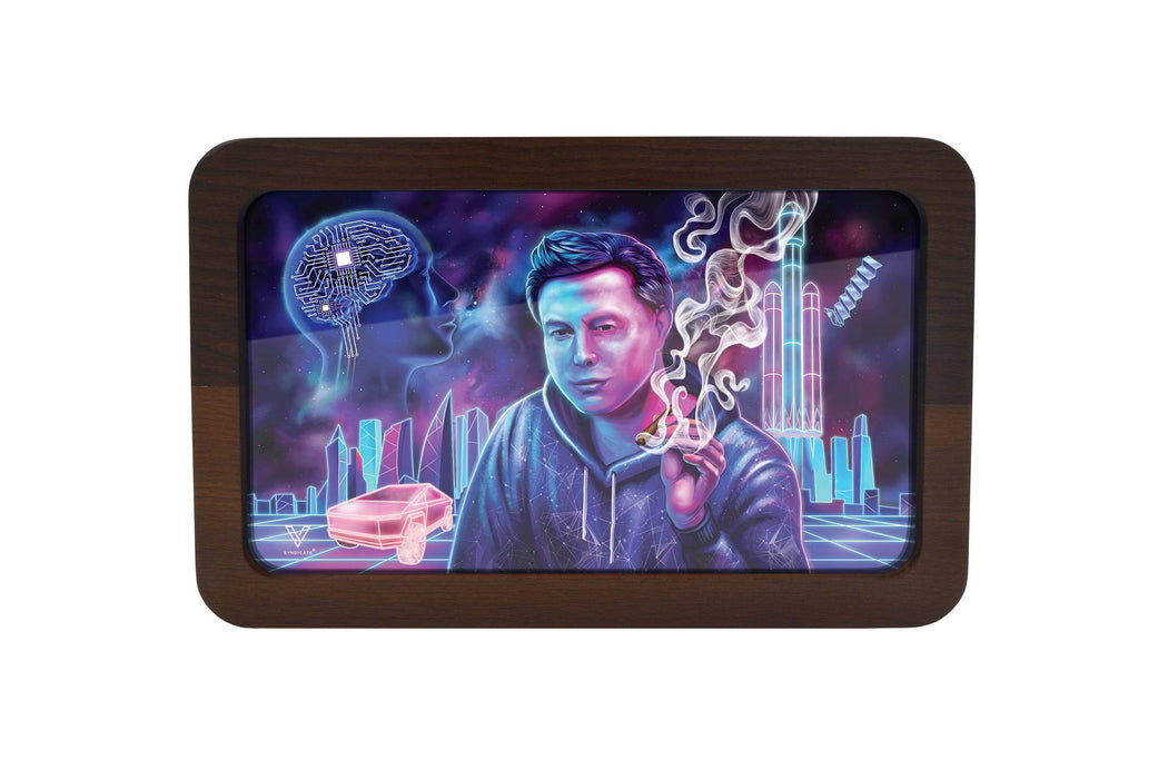 V Syndicate High Def 3D Wood Small Rolling Tray - Various Designs - (1 Count)-Rolling Trays and Accessories