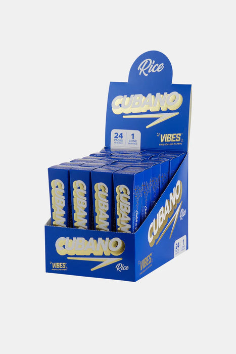 Vibes Cubano Rice Cones King Size - (24 Packs Per Box - 1 Cone Per Pack)-Papers and Cones