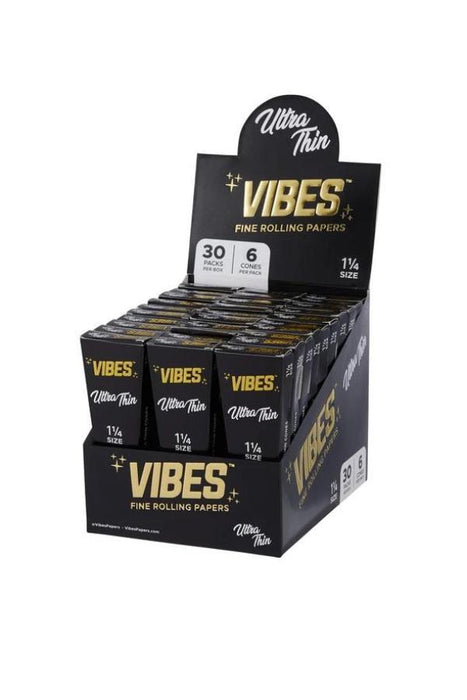 Vibes Ultra Thin Cones 1 ¼ - (30 Packs Per Box - 6 Cones Per Pack)-Papers and Cones