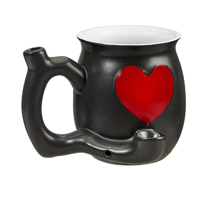 Wake & Bake Ceramic Coffee Mug Pipe - Heart - (1 Count)-Hand Pipes, Rigs, & Bubblers