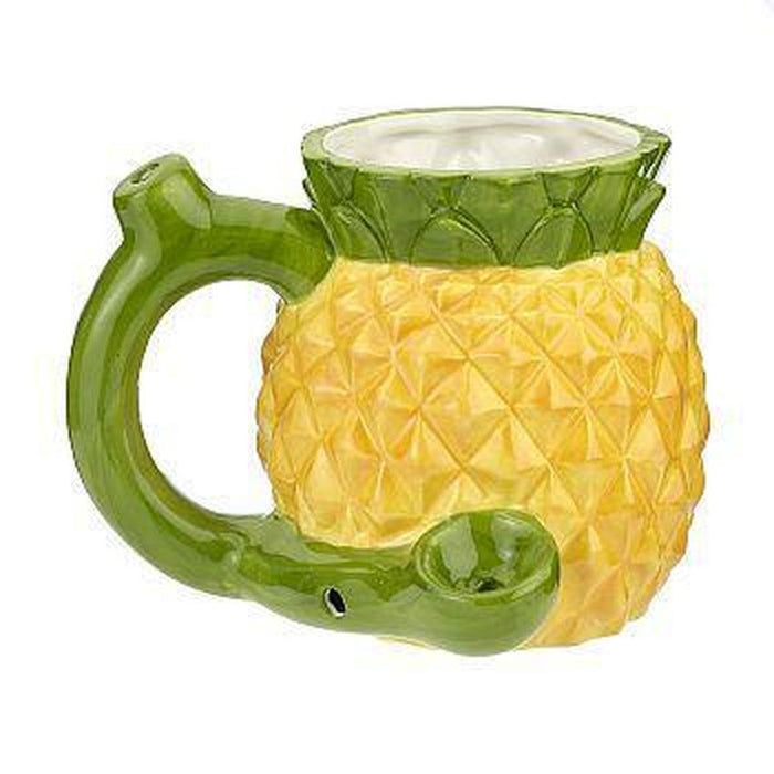 Wake & Bake Ceramic Coffee Mug Pipe - Pineapple - Various Styles - (1 Count)-Hand Pipes, Rigs, & Bubblers
