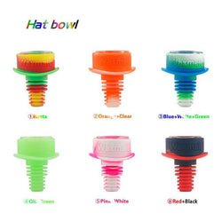 Waxmaid 14mm-18mm Hat Silicone And Glass Bowl Display - (12 Count Display)-Hand Pipes, Rigs, & Bubblers