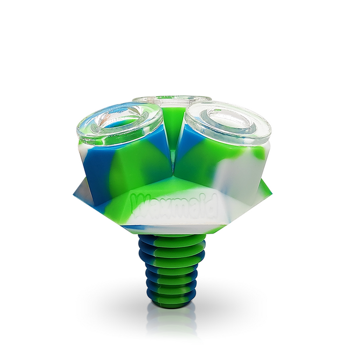 Waxmaid 14mm-18mm Triplets Bowl Silicone And Glass Bowl Display - (12 Count Display)-Hand Pipes, Rigs, & Bubblers