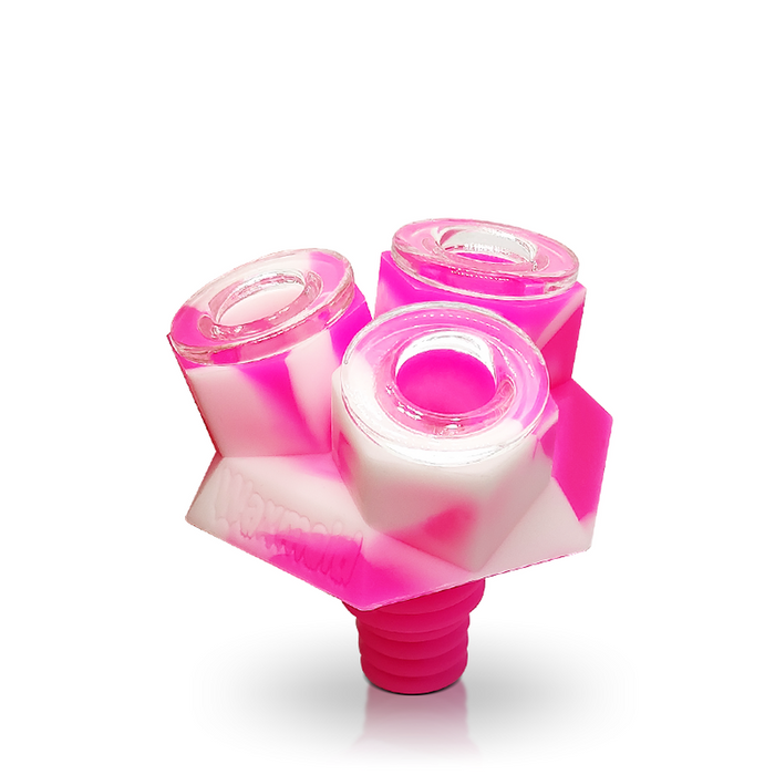 Waxmaid 14mm-18mm Triplets Bowl Silicone And Glass Bowl Display - (12 Count Display)-Hand Pipes, Rigs, & Bubblers