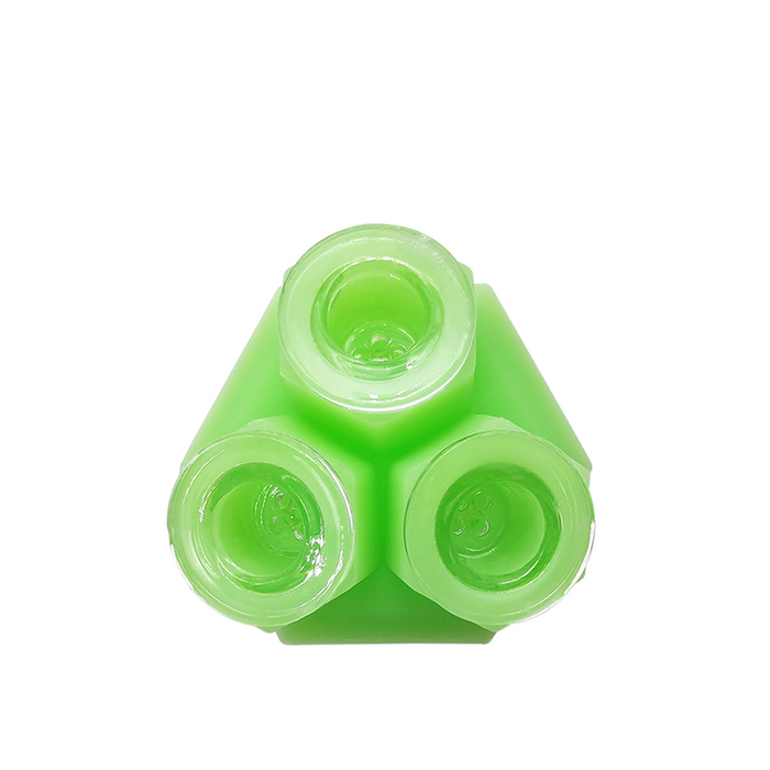 Waxmaid 14mm-18mm Triplets Bowl Silicone And Glass Bowl Display - (12 Count Display)-Hand Pipes, Rigs, & Bubblers