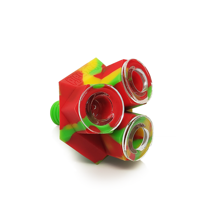 Waxmaid 14mm-18mm Triplets Bowl Silicone And Glass Bowl Display - (12 Count Display)-Hand Pipes, Rigs, & Bubblers