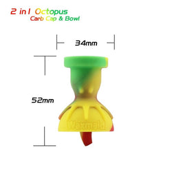 Waxmaid 2 in 1 Octopus Silicone Carp Cap & Bowl - (12 Count Display)-Hand Pipes, Rigs, & Bubblers