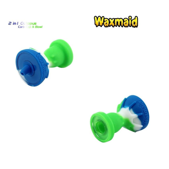 Waxmaid 2 in 1 Octopus Silicone Carp Cap & Bowl - (12 Count Display)-Hand Pipes, Rigs, & Bubblers