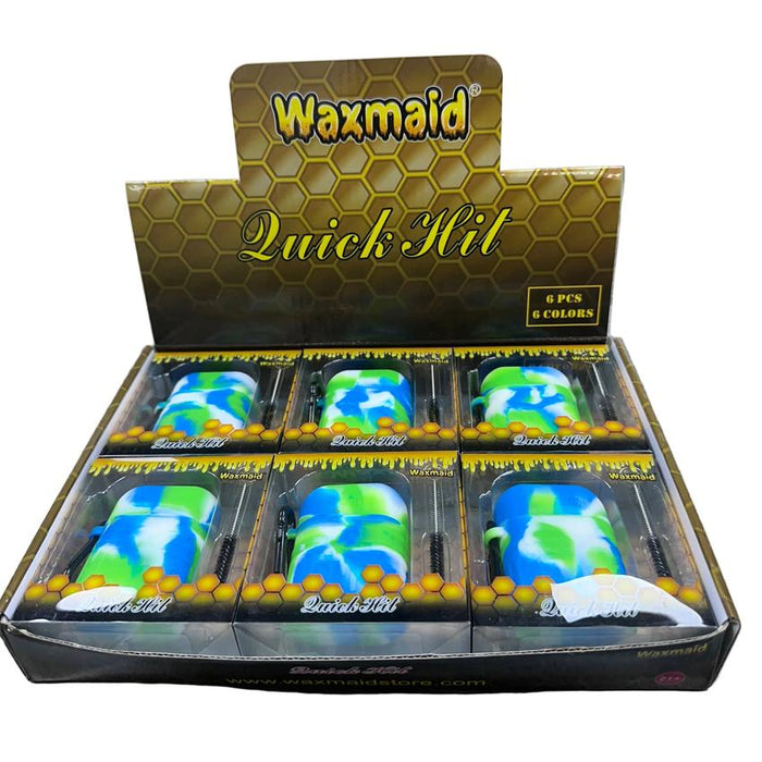 Waxmaid 2.3” Quick Hit Silicone Dugout - Various Colors - (Display of 6)-Hand Pipes, Rigs, & Bubblers