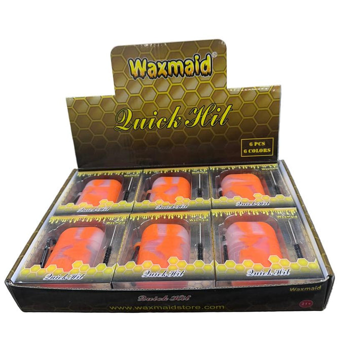 Waxmaid 2.3” Quick Hit Silicone Dugout - Various Colors - (Display of 6)-Hand Pipes, Rigs, & Bubblers