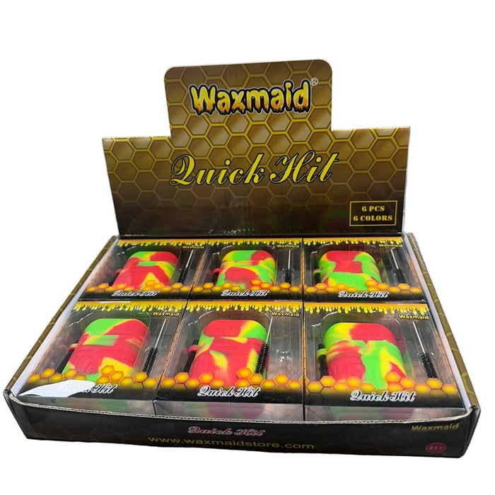 Waxmaid 2.3” Quick Hit Silicone Dugout - Various Colors - (Display of 6)-Hand Pipes, Rigs, & Bubblers