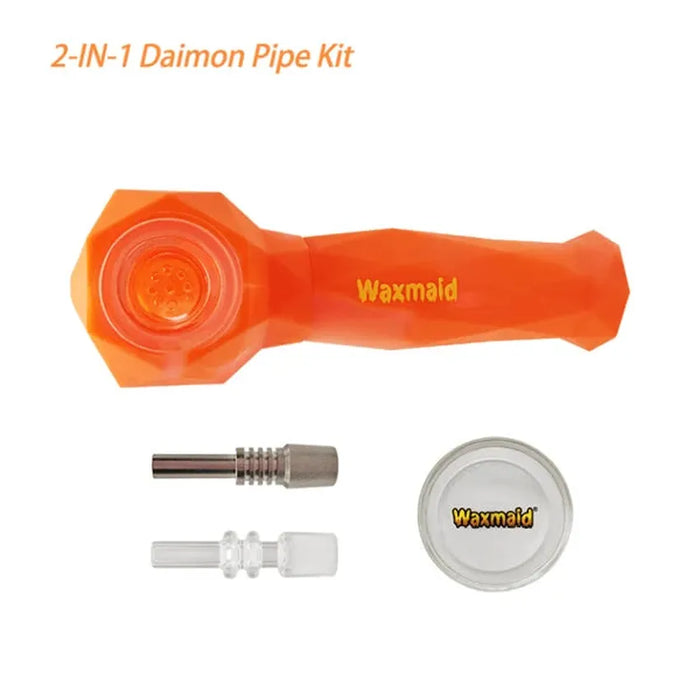 Waxmaid Daimon 2-IN-1 Pipe & Dab Straw Kit (6 Count Display)-Dab Tools