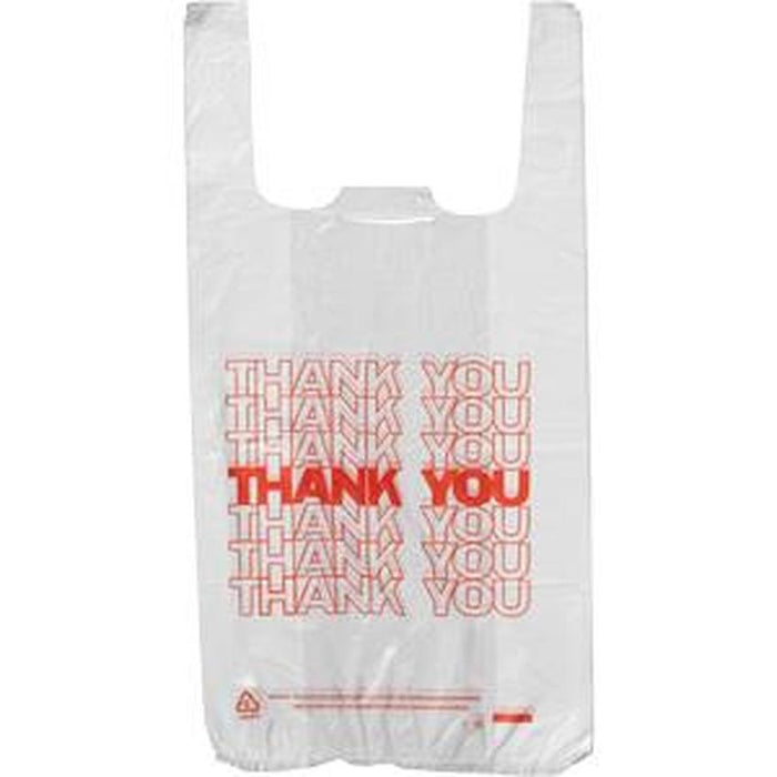 White Plastic Shopping Bags - 1/6 - (600 Count)-Pharmacy Bags & Exit Bags