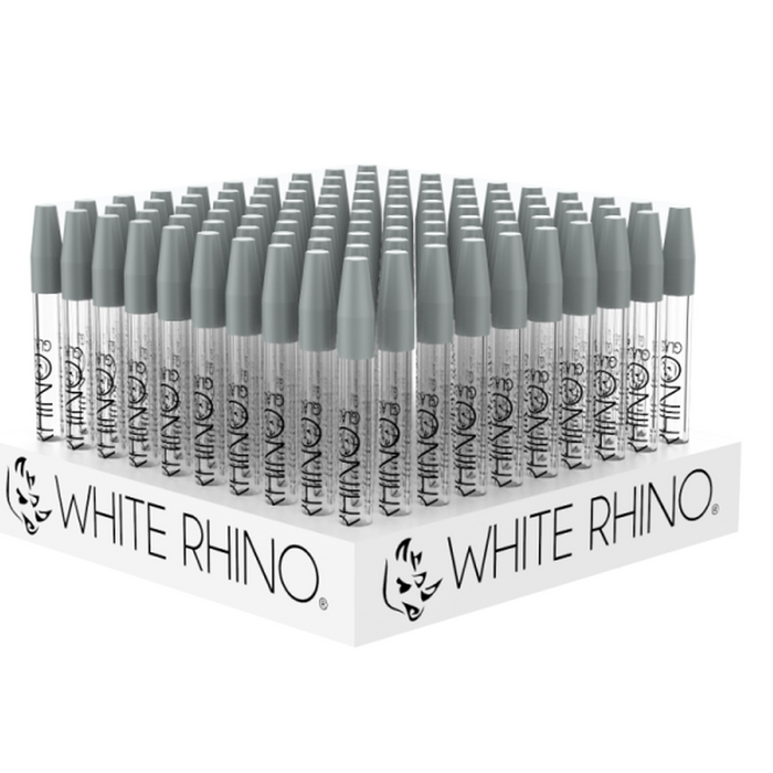 White Rhino Quartz Glass Straw (100 Count Display)-Hand Pipes, Rigs, & Bubblers