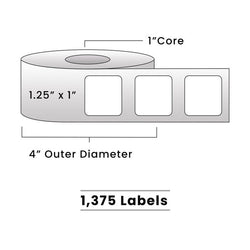Zebra Direct Thermal Labels - Metrc Label - 1.25" x 1" - 1" Core / 4" Outer Diameter - (1,340 Labels Per Roll)-Stock Labels