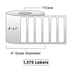 Zebra Direct Thermal Labels - Metrc Label - 4" x 1" - 1" Core / 4" Outer Diameter - (1340 Labels Per Roll)-Stock Labels