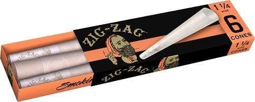 Zig-Zag 1 1/4" Cones - 6 Per Pack - (24 Count Display)-Papers and Cones