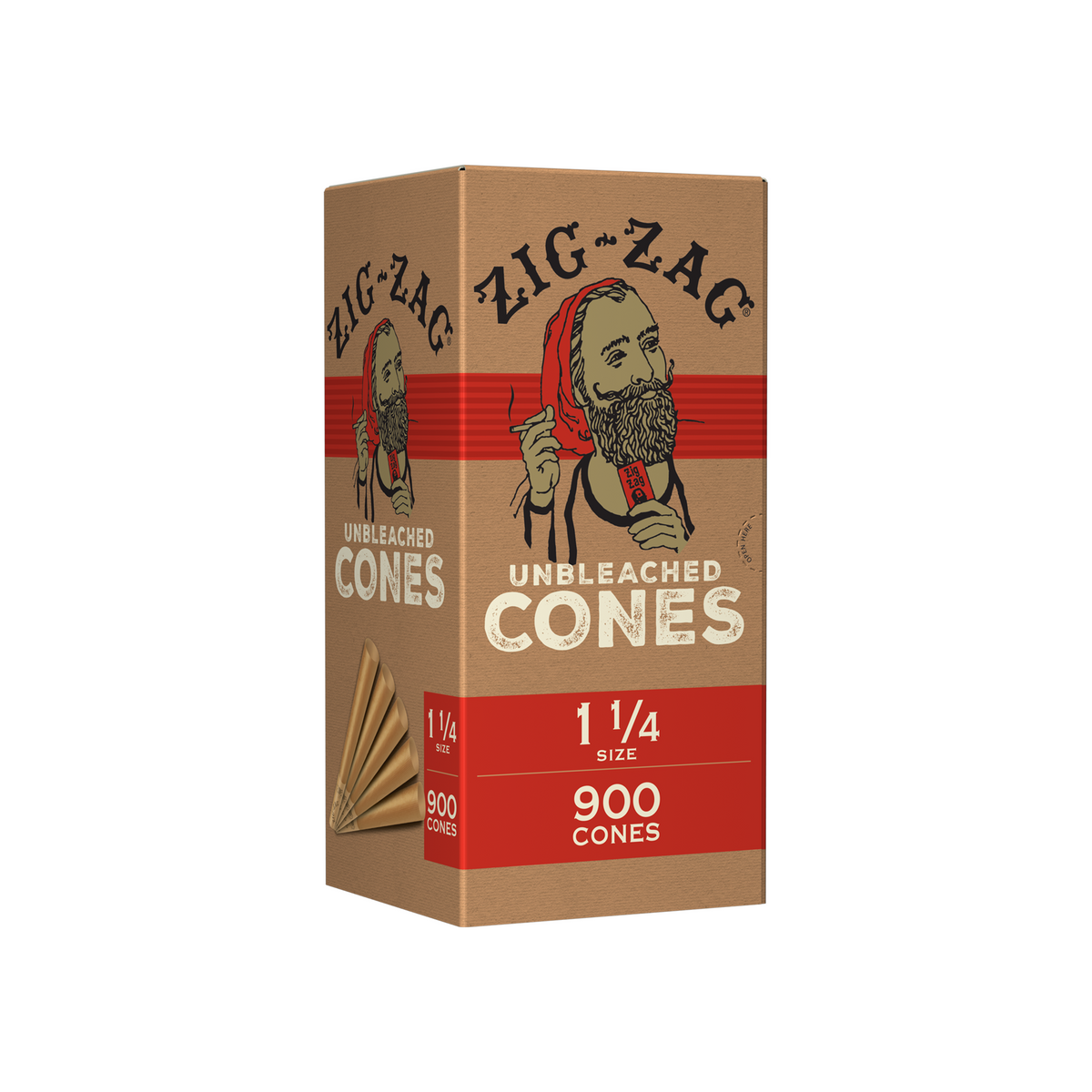 Zig-Zag 1 1/4 Unbleached Bulk Cones - (900 Cones Per Bulk Cones