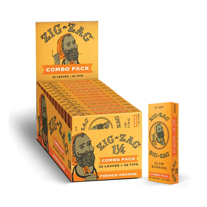 Zig-Zag Combo Pack - 1 1/4 Rolling Papers And Tips Orange Carton Zig-Zag Combo Pack - 1 1/4 Rolling Papers And Tips Orange Carton