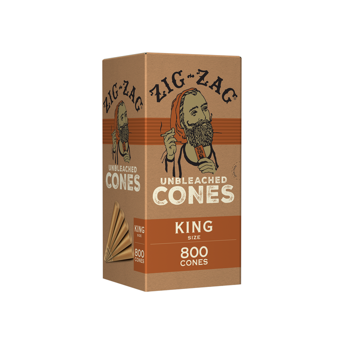 Zig-Zag Unbleached King Size Bulk Cones - (800 Cones Per Bulk Box)-Papers and Cones