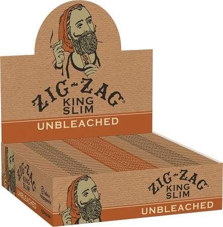 Zig-Zag Unbleached King Slim Rolling Papers - (24 Count Display)-Papers and Cones