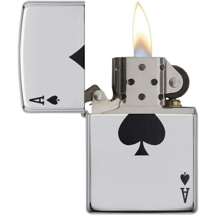 ZIPPO Ace of Spades Chrome Lighter - (1 Count)-Lighters and Torches