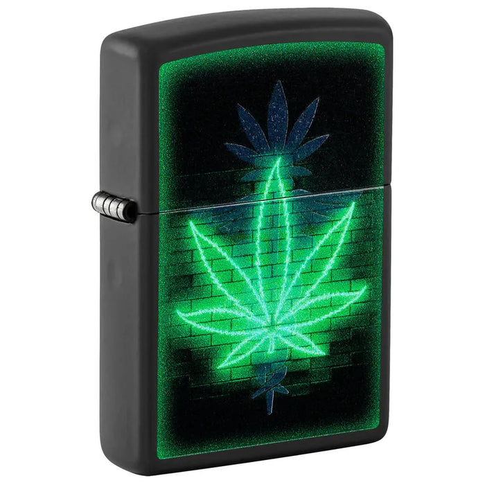 ZIPPO Black Light Gleaming Leaf Design Lighter - (1 Count)-Lighters and Torches