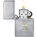 ZIPPO Cross Brushed Chrome Lighter - (1 Count)-Lighters and Torches
