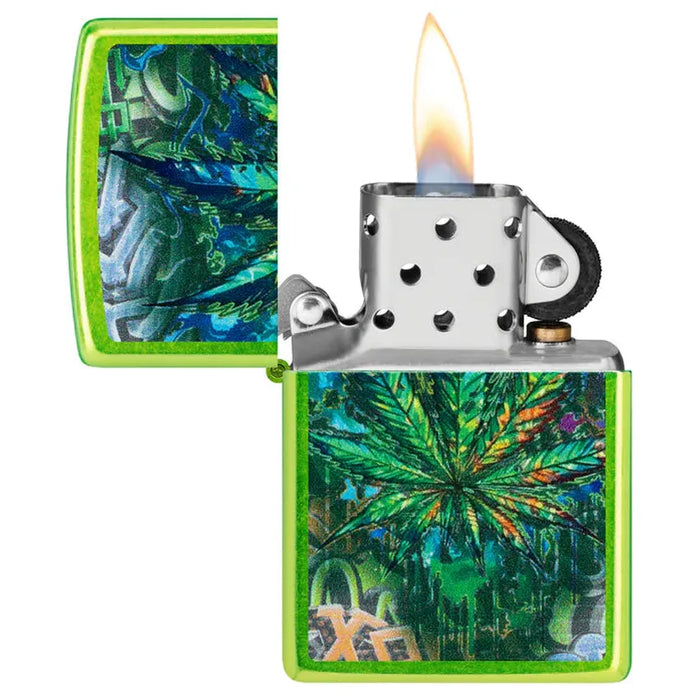 ZIPPO Graffiti Leaf Design Lighter - (1 Count)-Lighters and Torches