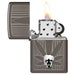 ZIPPO Leaf and Skull Black Ice Lighter - (1 Count)-Lighters and Torches