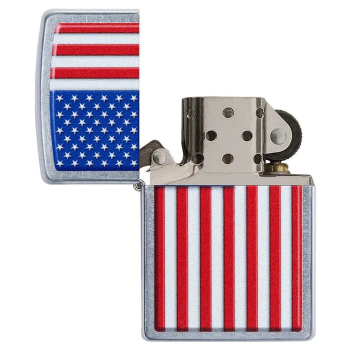 ZIPPO Patriotic Flag Lighter - (1 Count)-Lighters and Torches