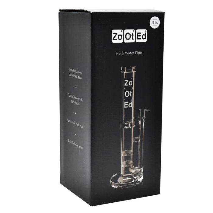 Zooted Brandz - 12" Double Honeycomb Tube Water Pipe - (1 Count)-Hand Pipes, Rigs, & Bubblers