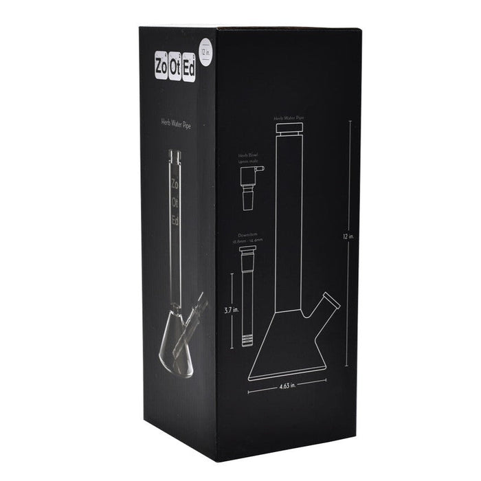 Zooted Brandz - 12" Slim Beaker Water Pipe - (1 Count)-Hand Pipes, Rigs, & Bubblers