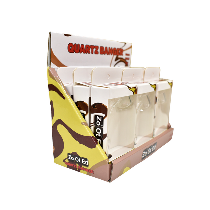 Zooted Brandz - 14mm - 45° Male Quartz Banger - (9 Count Display)-Hand Pipes, Rigs, & Bubblers