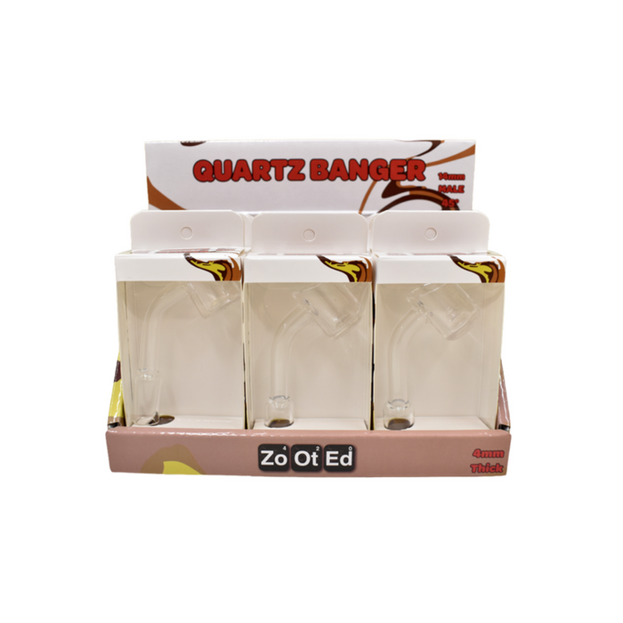 Zooted Brandz - 14mm - 45° Male Quartz Banger - (9 Count Display)-Hand Pipes, Rigs, & Bubblers