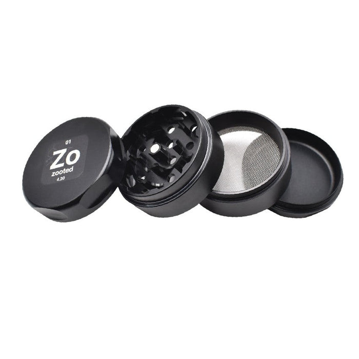 Zooted Brandz - 3 Stage 55mm Grinder 4 Part Grinder - (1 Count)-Grinders