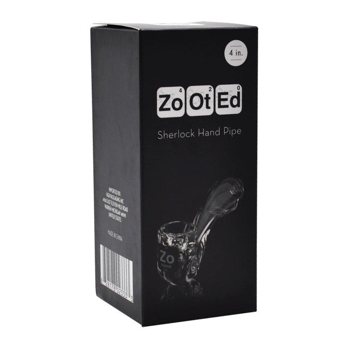 Zooted Brandz - 4" Sherlock Hand Pipe - (1 Count)-Hand Pipes, Rigs, & Bubblers