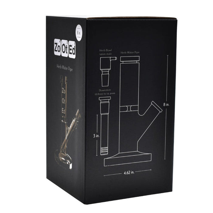 Zooted Brandz - 8" Short Tube Water Pipe - (1 Count)-Hand Pipes, Rigs, & Bubblers