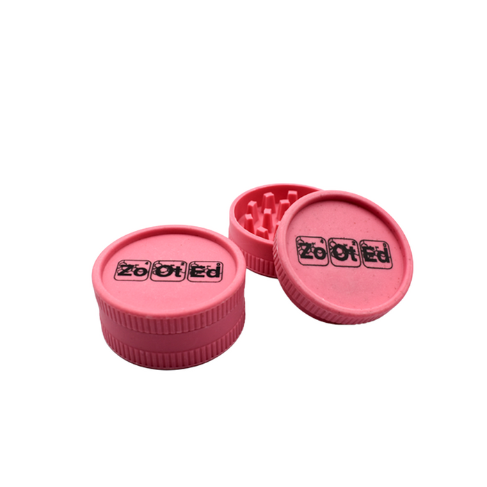Zooted Brandz Biodegradable Hemp 50mm 2 Part Grinder - Various Colors - 24 Count Display-Grinders