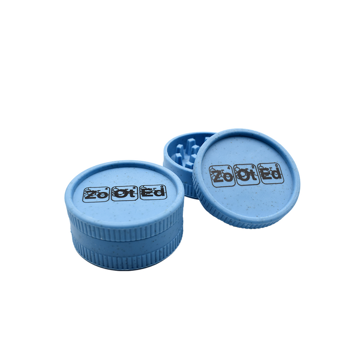 Zooted Brandz Biodegradable Hemp 50mm 2 Part Grinder - Various Colors - 24 Count Display-Grinders