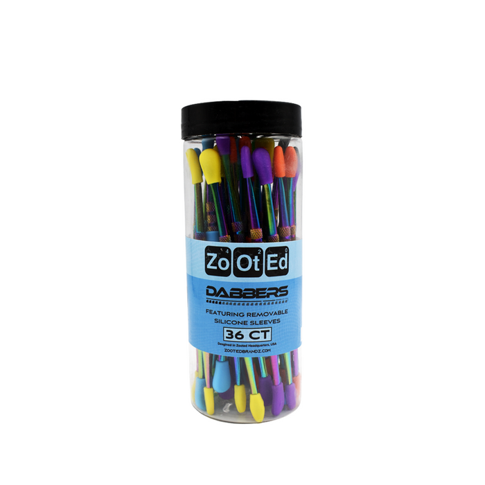 Zooted Brandz Iridescent Dab Tools with Non-Stick Removable Silicone Tips (36 Count)-Dab Tools