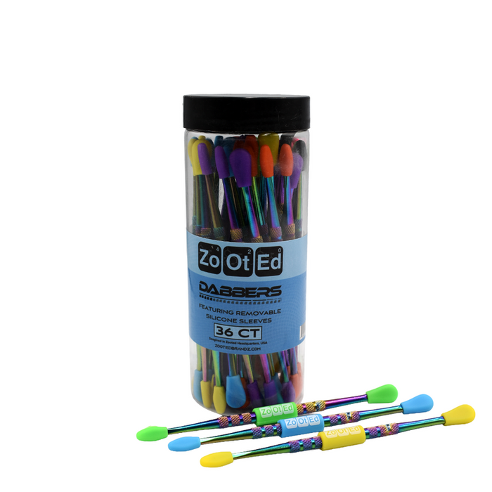 Zooted Brandz Iridescent Dab Tools with Non-Stick Removable Silicone Tips (36 Count)-Dab Tools