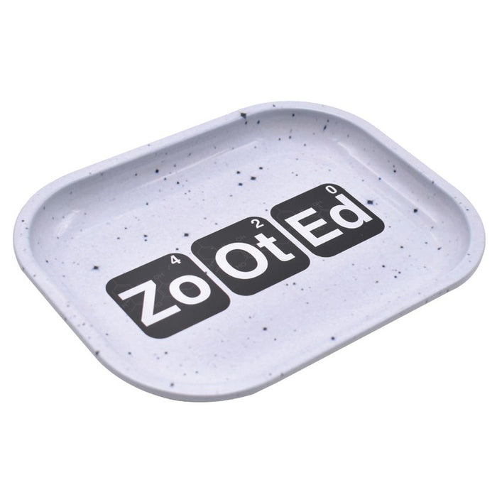 Zooted Brandz - Small Rolling Tray - Black or White - (1 Count)-Rolling Trays and Accessories