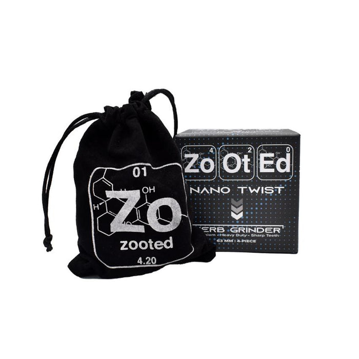 Zooted Iridescent Twist Herb Grinder - Rainbow - 63mm - (1 Count, 5 Count, OR 10 Count)-Grinders